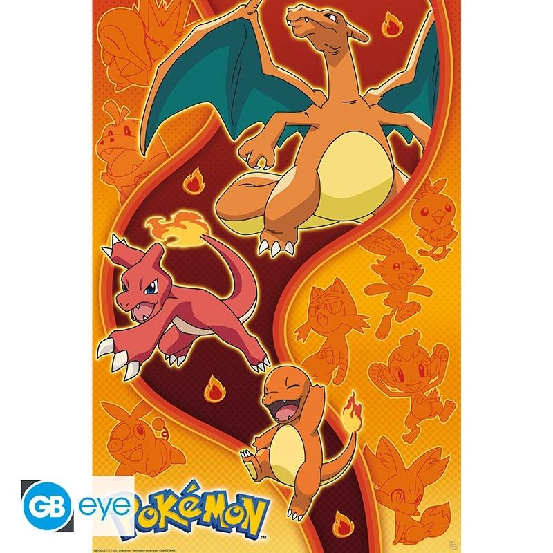 Pokemon: Charizard Line & Fire Types Paper Poster (91,5x61cm) - Neo Tokyo